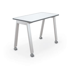 MooreCo Compass Makerspace Table + Porcelain Steel Top (MOR-91696-A-PORC-CHAR)