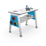 MooreCo Compass Makerspace Table + Porcelain Steel Top (MOR - 91696 - A - PORC - CHAR) - SchoolOutlet