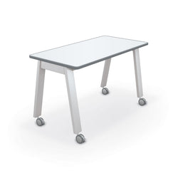 MooreCo Compass Makerspace Table + Porcelain Steel Top (MOR-91715-A-PORC-CHAR)