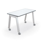 MooreCo Compass Makerspace Table + Porcelain Steel Top (MOR - 91715 - A - PORC - CHAR) - SchoolOutlet