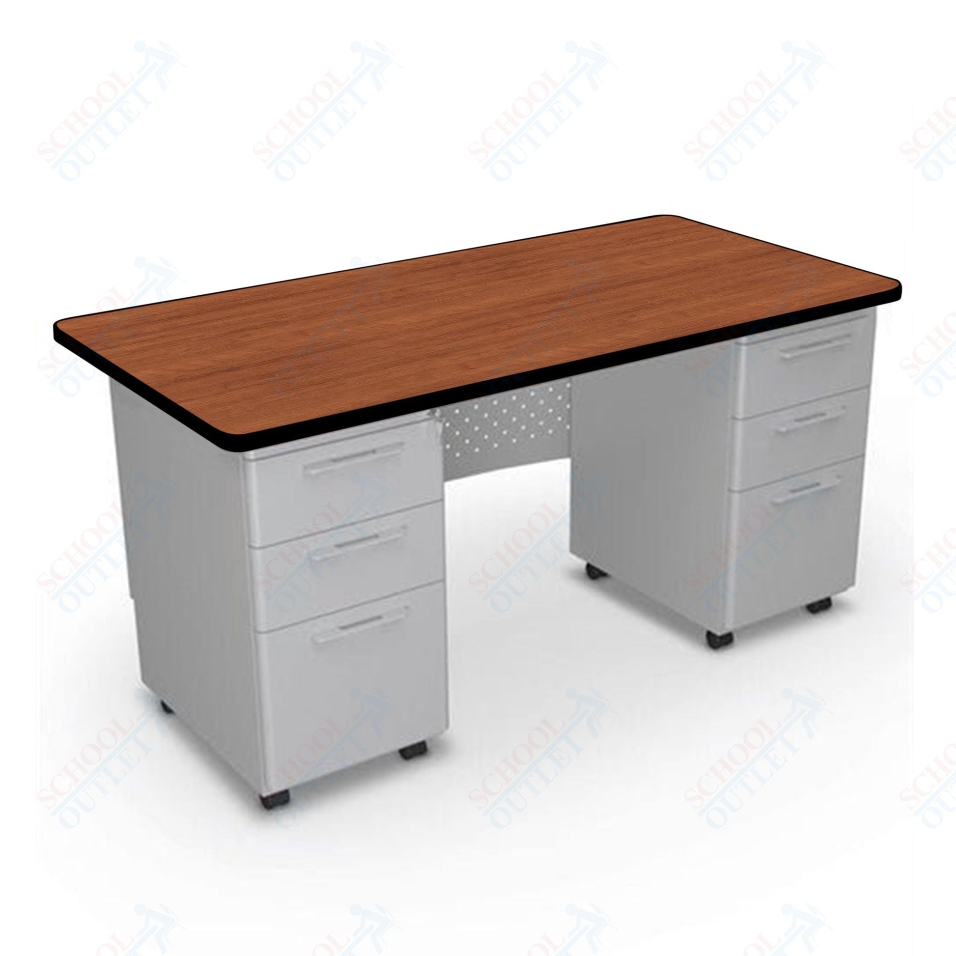 Mooreco 91778 Avid Modular Double Pedestal Desk 60"W x 30"D x 29.8"H (Mooreco 91778) - SchoolOutlet