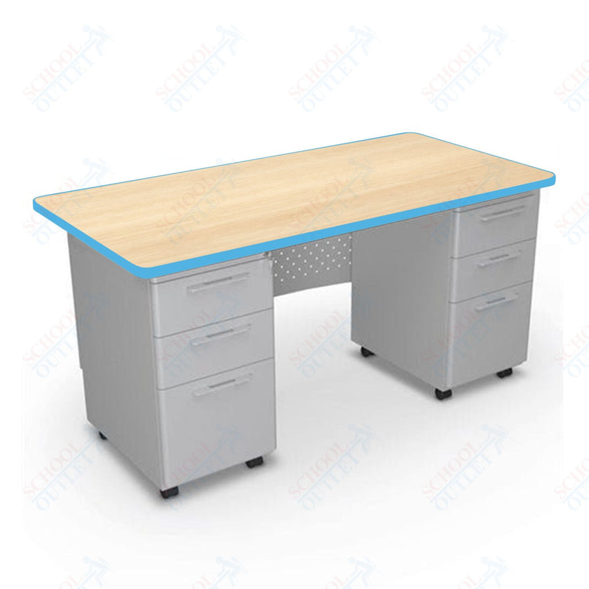 Mooreco 91778 Avid Modular Double Pedestal Desk 60"W x 30"D x 29.8"H (Mooreco 91778) - SchoolOutlet
