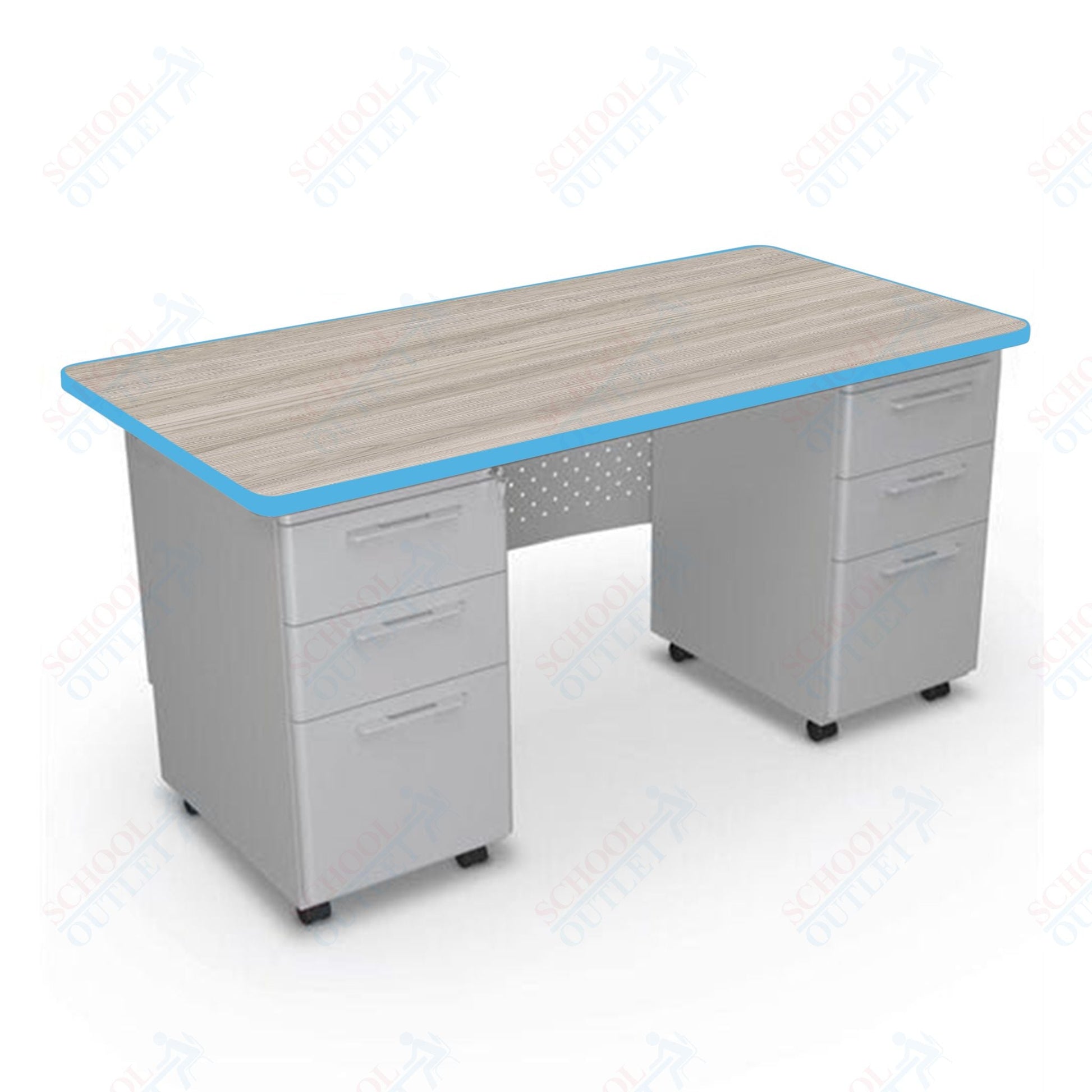 Mooreco 91778 Avid Modular Double Pedestal Desk 60"W x 30"D x 29.8"H (Mooreco 91778) - SchoolOutlet