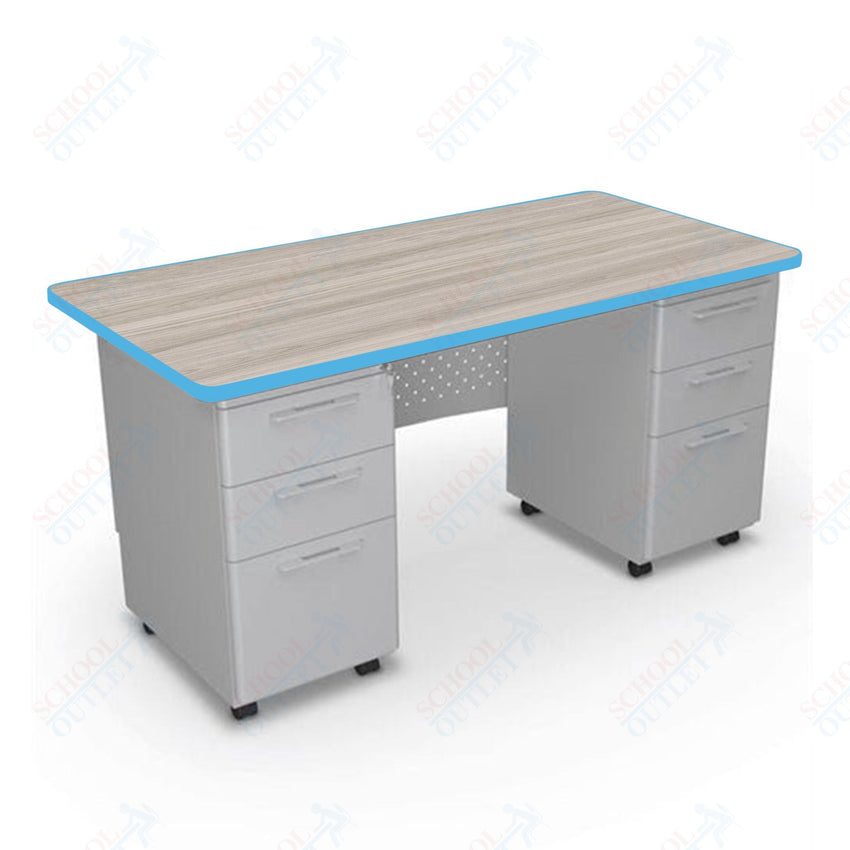 Mooreco 91778 Avid Modular Double Pedestal Desk 60"W x 30"D x 29.8"H (Mooreco 91778) - SchoolOutlet
