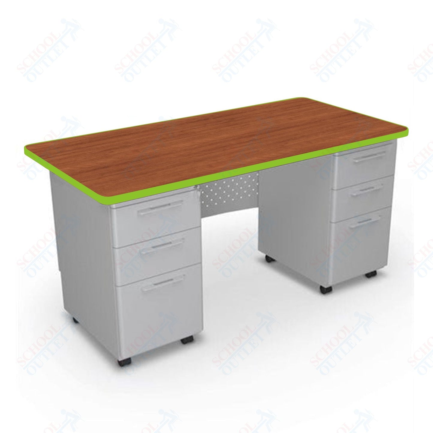 Mooreco 91778 Avid Modular Double Pedestal Desk 60"W x 30"D x 29.8"H (Mooreco 91778) - SchoolOutlet