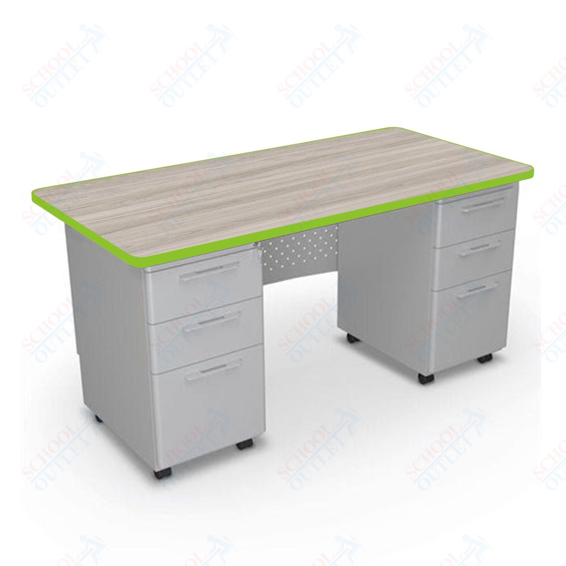 Mooreco 91778 Avid Modular Double Pedestal Desk 60"W x 30"D x 29.8"H (Mooreco 91778) - SchoolOutlet