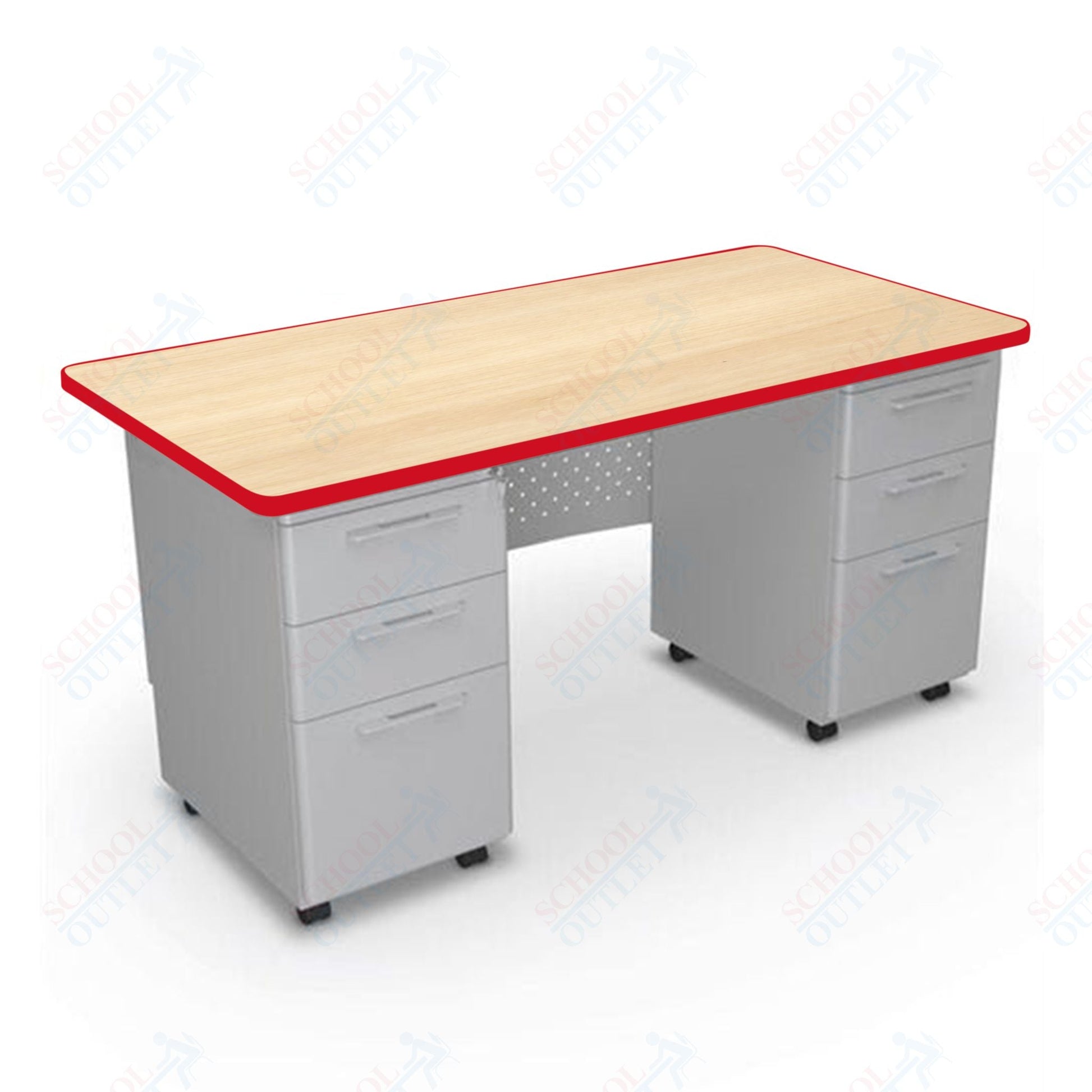 Mooreco 91778 Avid Modular Double Pedestal Desk 60"W x 30"D x 29.8"H (Mooreco 91778) - SchoolOutlet