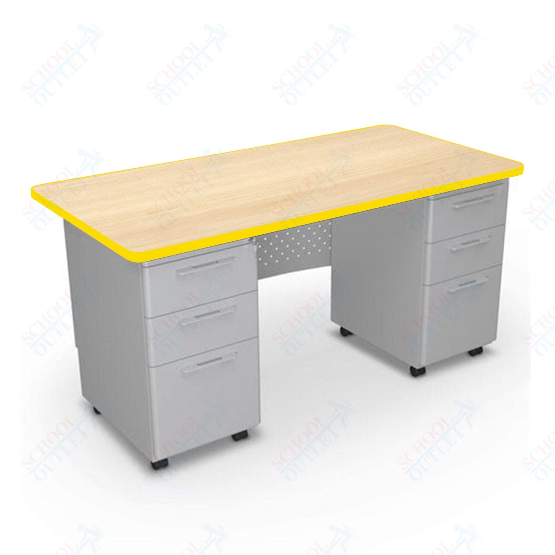 Mooreco 91778 Avid Modular Double Pedestal Desk 60"W x 30"D x 29.8"H (Mooreco 91778) - SchoolOutlet