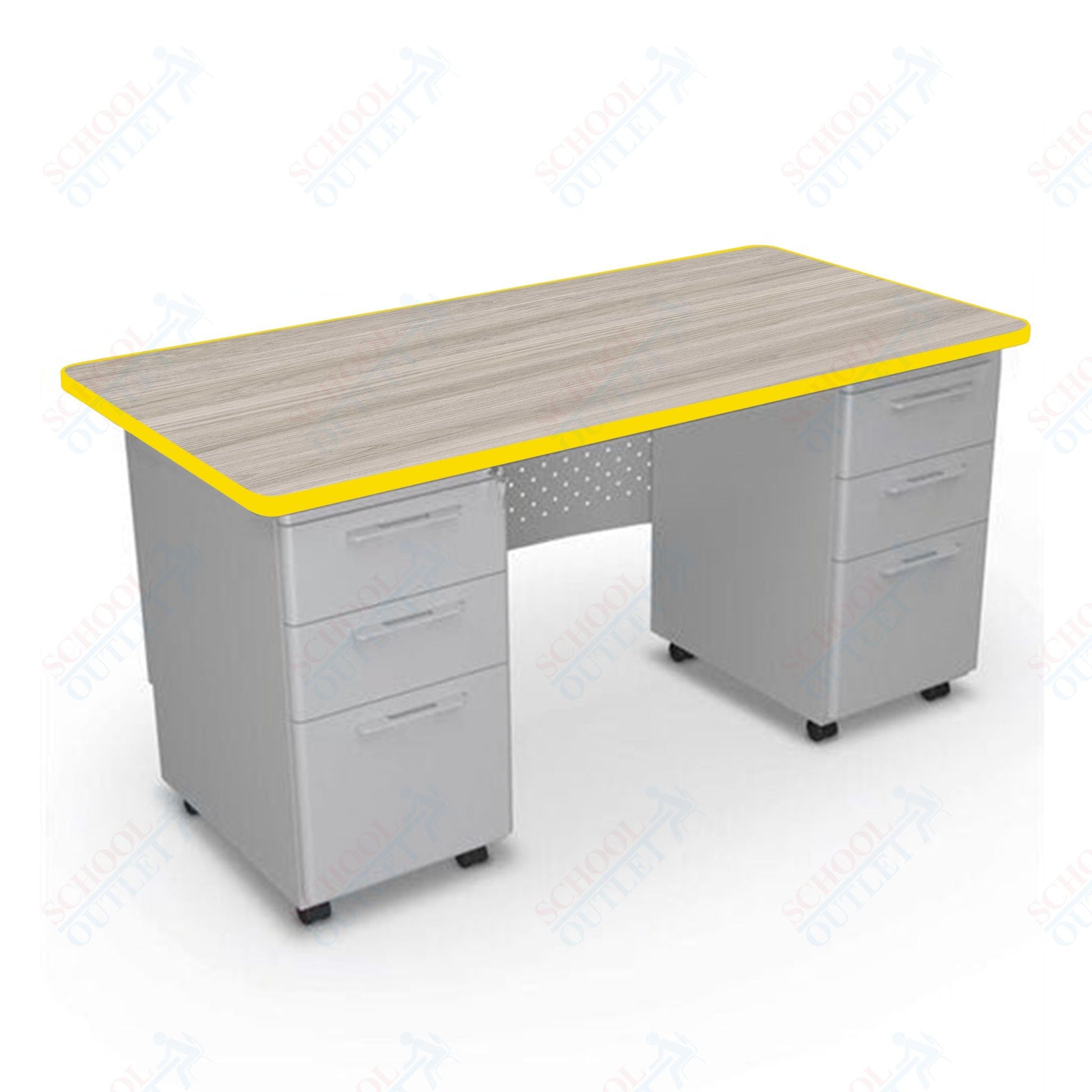 Mooreco 91778 Avid Modular Double Pedestal Desk 60"W x 30"D x 29.8"H (Mooreco 91778) - SchoolOutlet