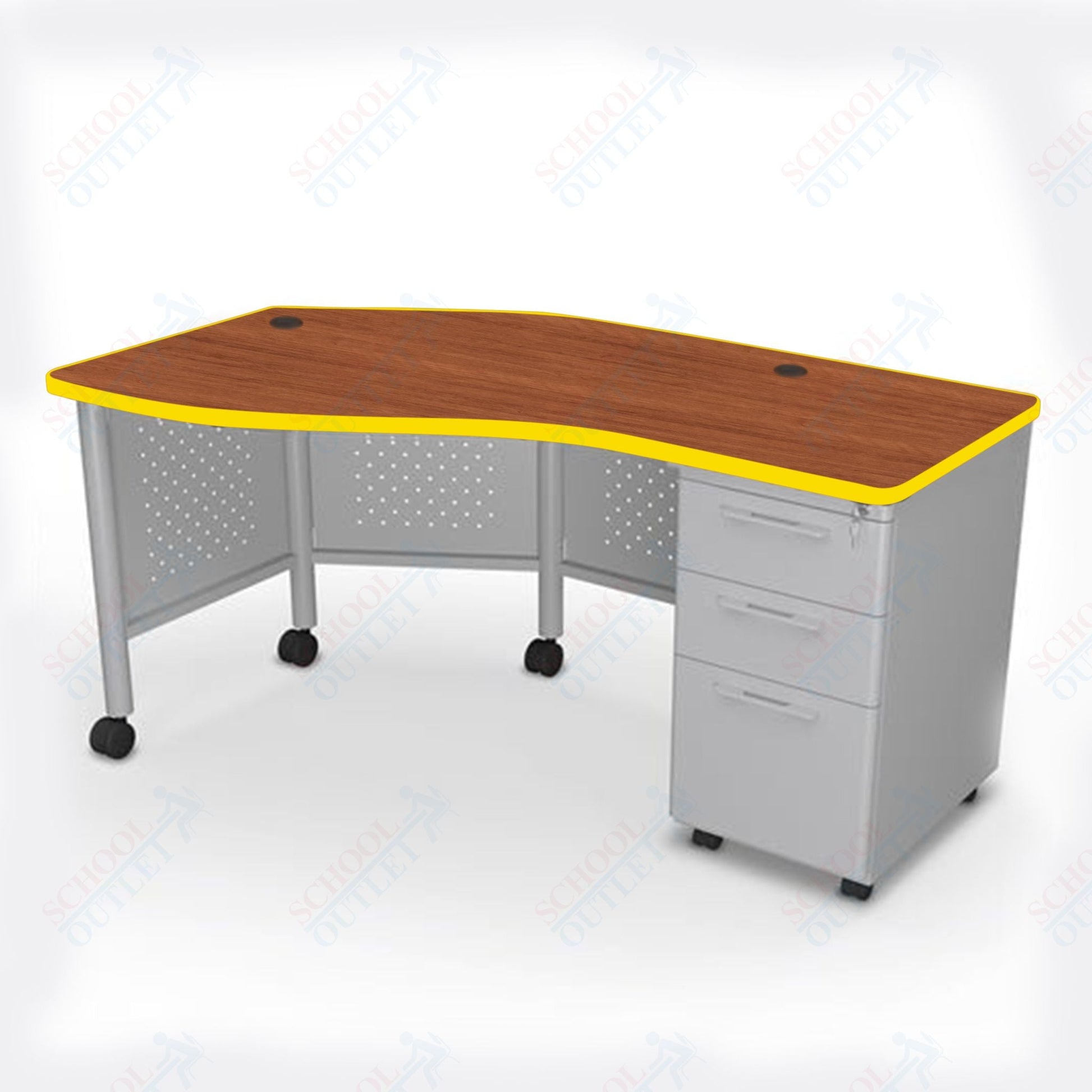 Mooreco 91785 Avid Modular Instructor Teacher's Desk 29.8"H x 60"W x 36.3"D - Right (Mooreco 91785) - SchoolOutlet