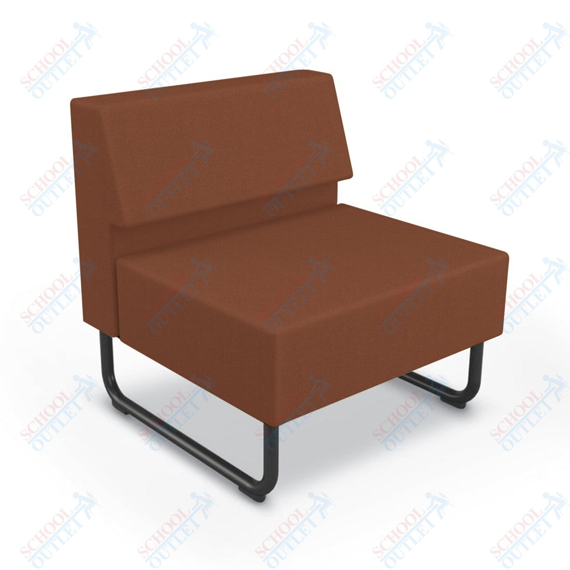 Mooreco Akt Soft Seating Lounge Chair - Armless - Grade 02 Fabric and Powder Coated Sled Legs - SchoolOutlet