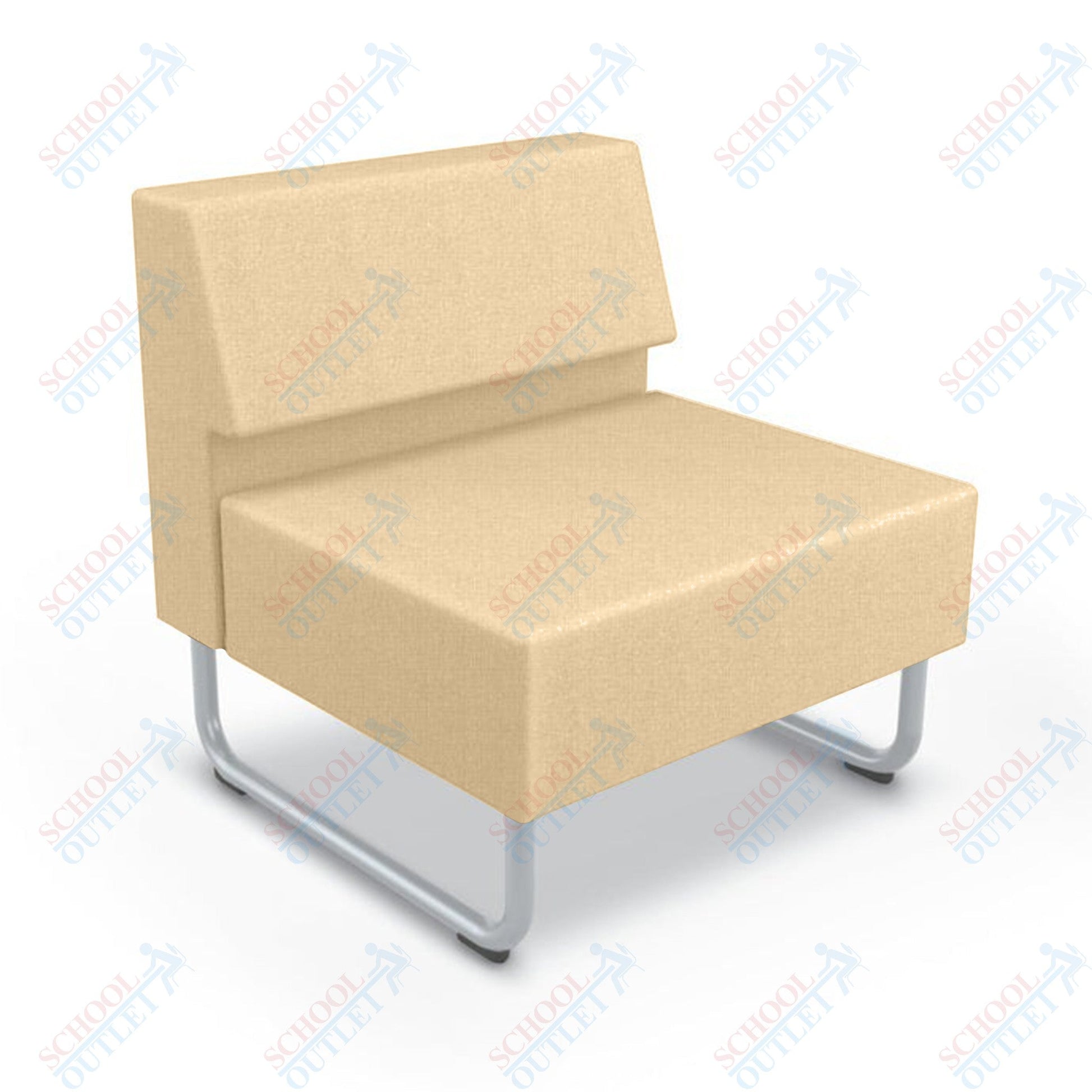 Mooreco Akt Soft Seating Lounge Chair - Armless - Grade 02 Fabric and Powder Coated Sled Legs - SchoolOutlet