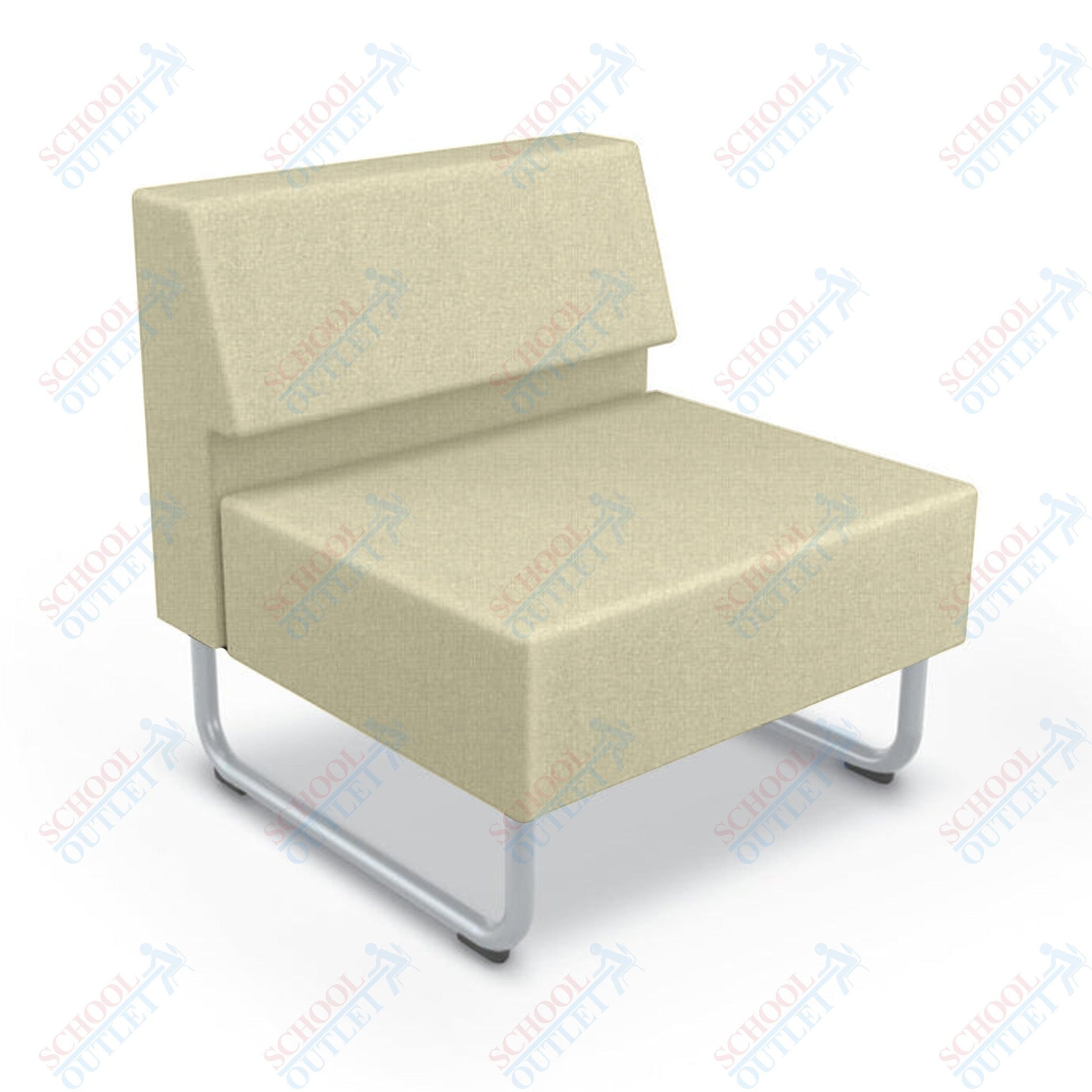 Mooreco Akt Soft Seating Lounge Chair - Armless - Grade 02 Fabric and Powder Coated Sled Legs - SchoolOutlet