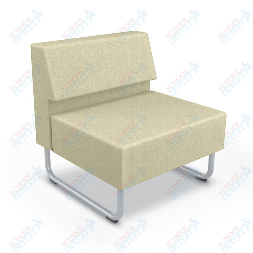 Mooreco Akt Soft Seating Lounge Chair - Armless - Grade 02 Fabric and Powder Coated Sled Legs - SchoolOutlet