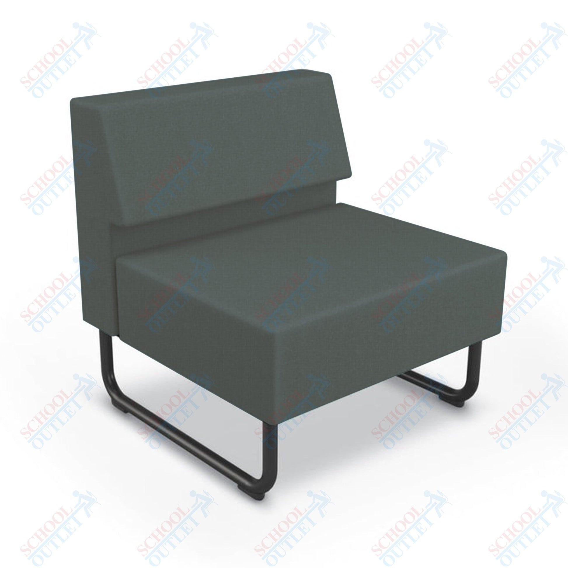 Mooreco Akt Soft Seating Lounge Chair - Armless - Grade 02 Fabric and Powder Coated Sled Legs - SchoolOutlet