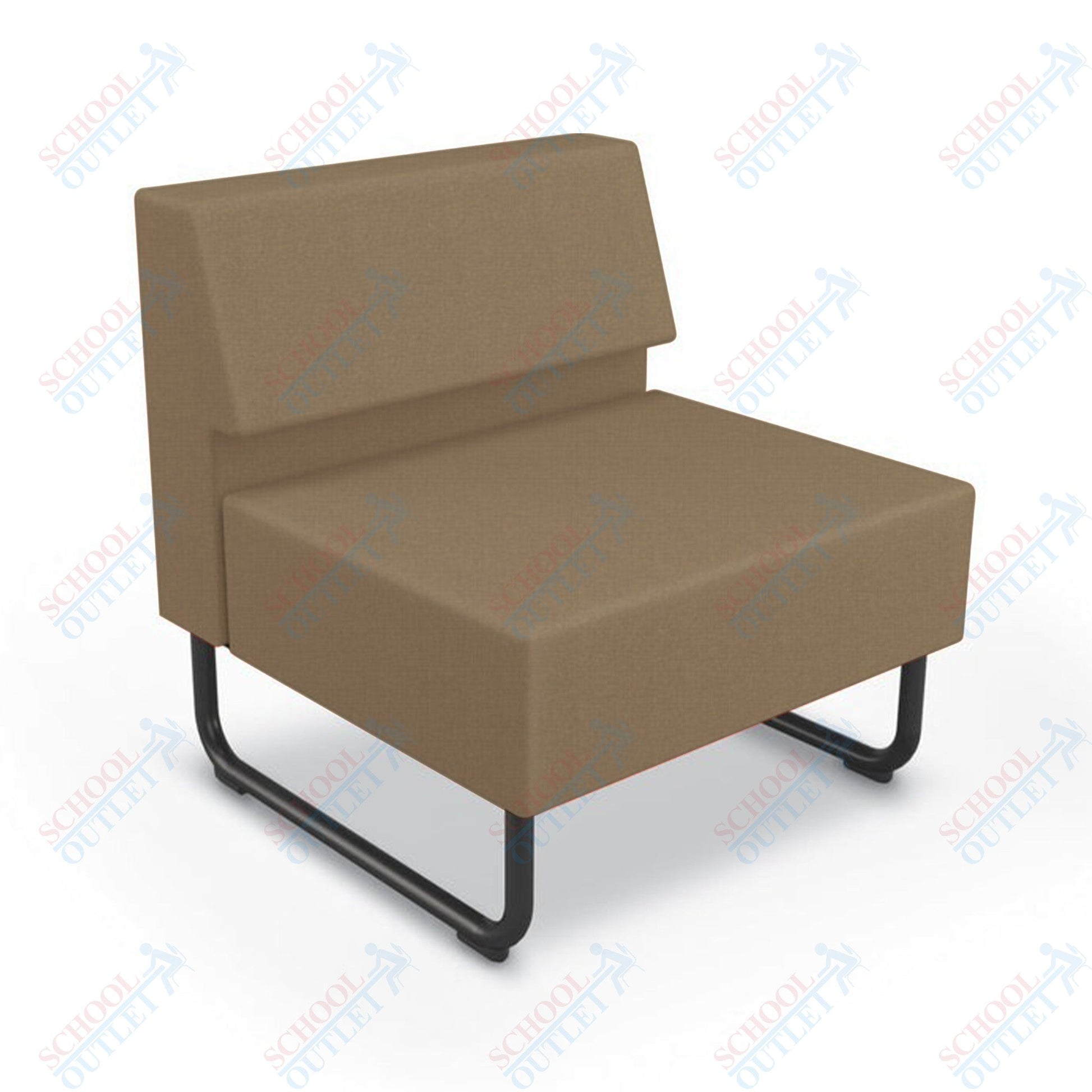 Mooreco Akt Soft Seating Lounge Chair - Armless - Grade 02 Fabric and Powder Coated Sled Legs - SchoolOutlet