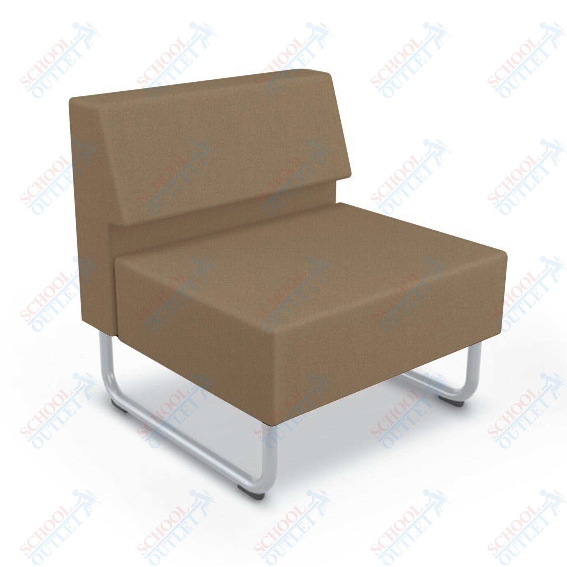 Mooreco Akt Soft Seating Lounge Chair - Armless - Grade 02 Fabric and Powder Coated Sled Legs - SchoolOutlet