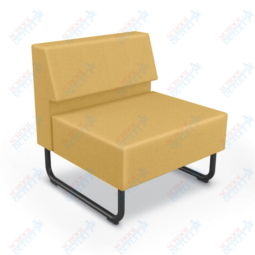 Mooreco Akt Soft Seating Lounge Chair - Armless - Grade 02 Fabric and Powder Coated Sled Legs - SchoolOutlet