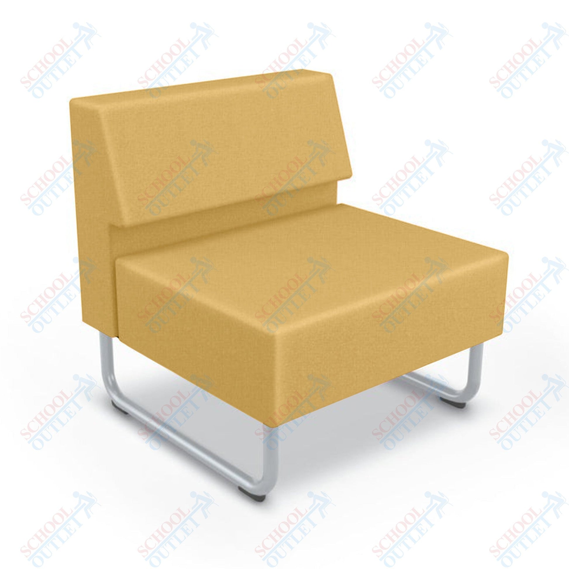 Mooreco Akt Soft Seating Lounge Chair - Armless - Grade 02 Fabric and Powder Coated Sled Legs - SchoolOutlet