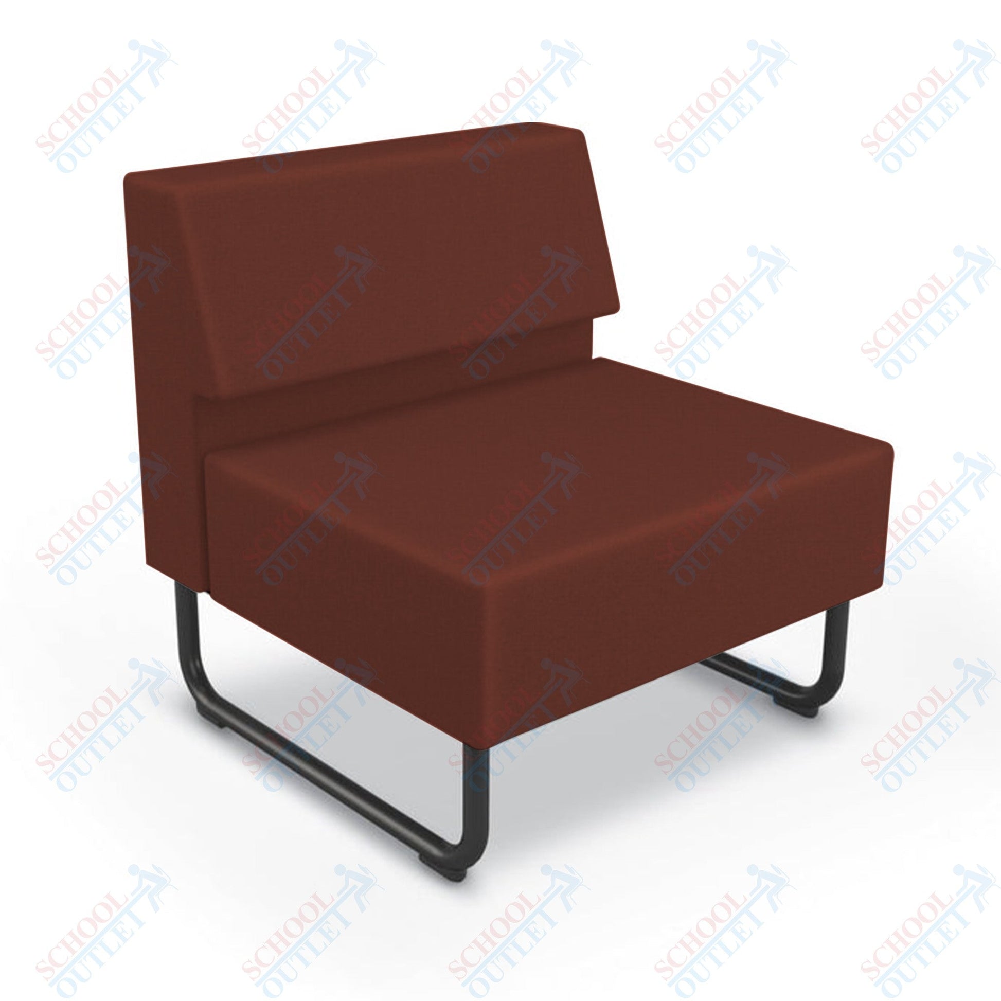 Mooreco Akt Soft Seating Lounge Chair - Armless - Grade 02 Fabric and Powder Coated Sled Legs - SchoolOutlet
