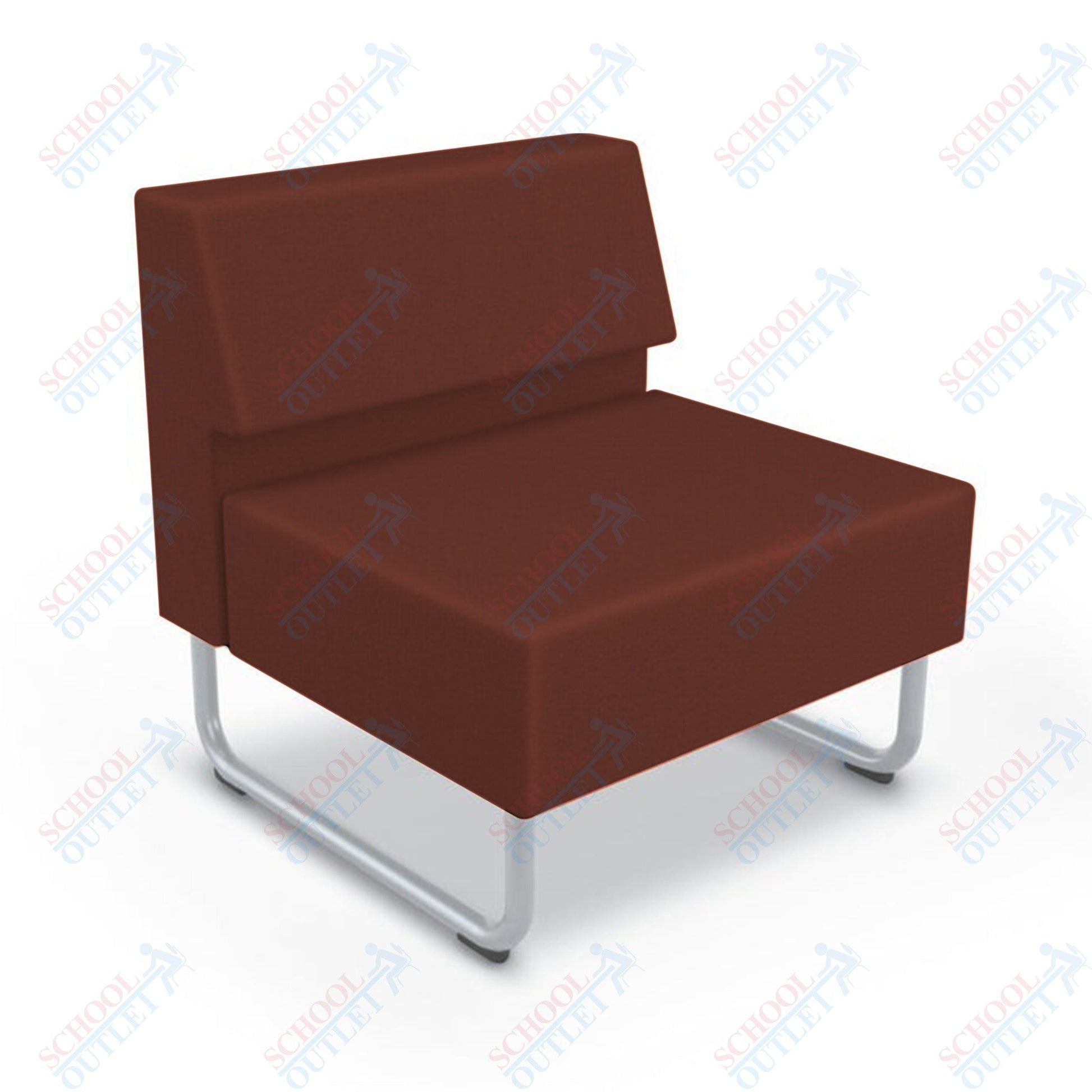 Mooreco Akt Soft Seating Lounge Chair - Armless - Grade 02 Fabric and Powder Coated Sled Legs - SchoolOutlet