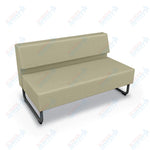 Mooreco Akt Soft Seating Lounge Loveseat - Armless - Grade 02 Fabric and Powder Coated Sled Legs - SchoolOutlet