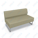Mooreco Akt Soft Seating Lounge Loveseat - Armless - Grade 02 Fabric and Powder Coated Sled Legs - SchoolOutlet
