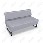 Mooreco Akt Soft Seating Lounge Loveseat - Armless - Grade 02 Fabric and Powder Coated Sled Legs - SchoolOutlet