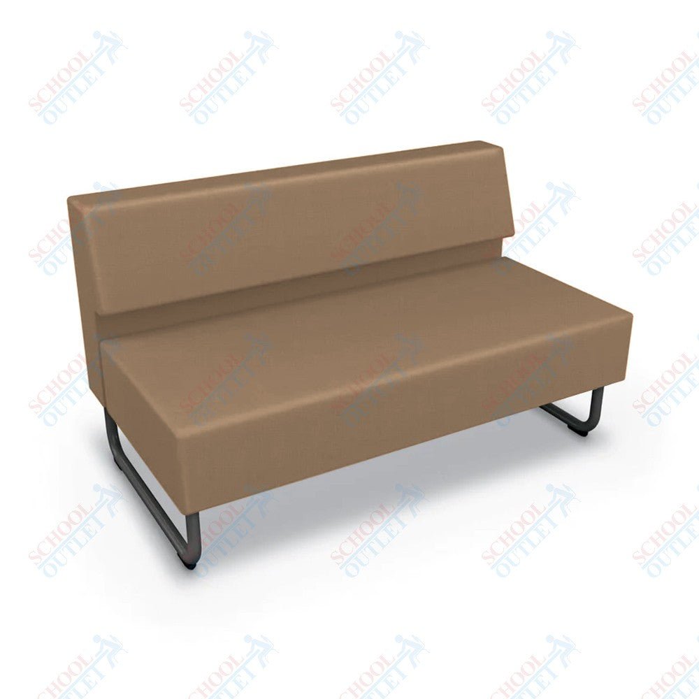 Mooreco Akt Soft Seating Lounge Loveseat - Armless - Grade 02 Fabric and Powder Coated Sled Legs - SchoolOutlet