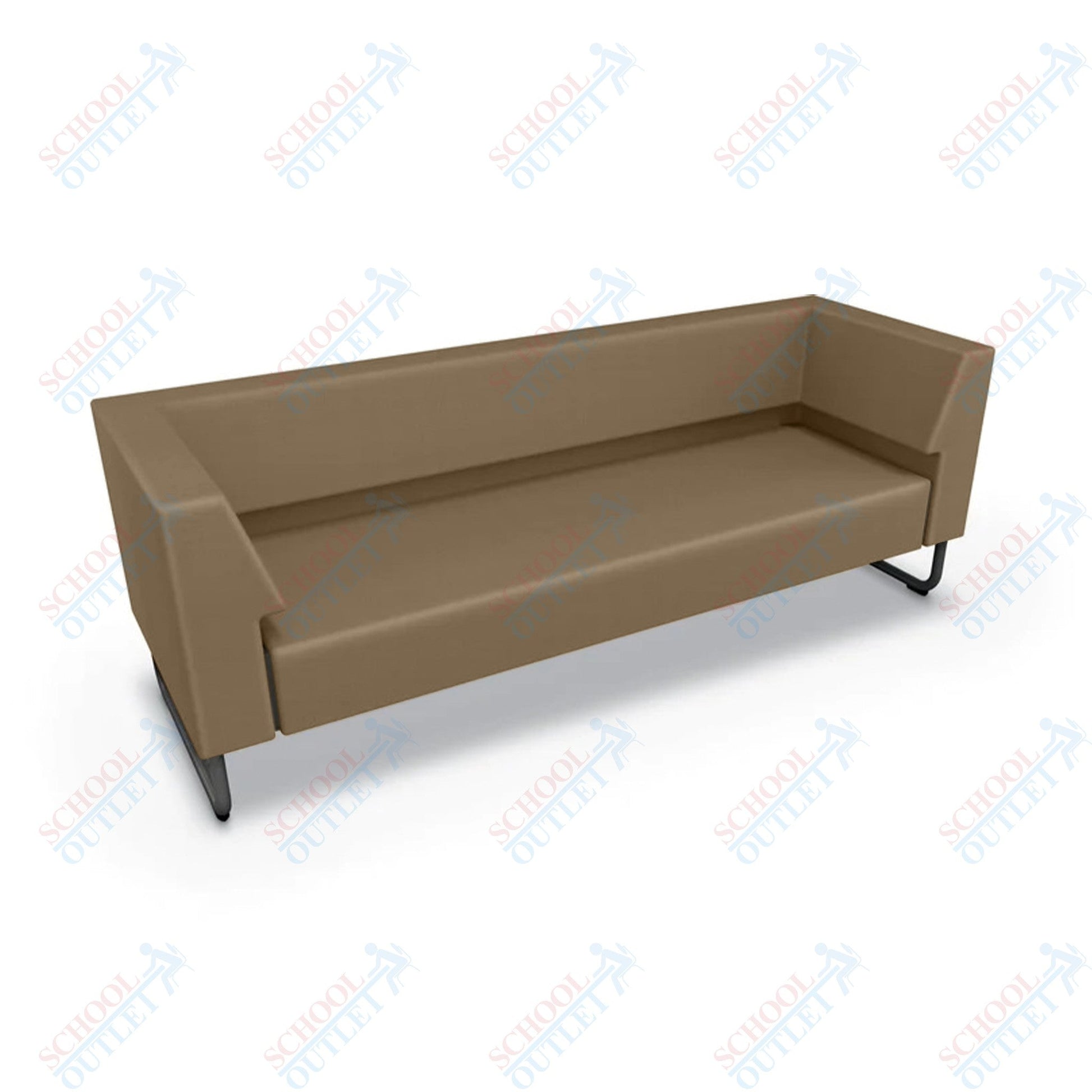 Mooreco Akt Soft Seating Lounge Sofa - Armless - Grade 02 Fabric and Powder Coated Sled Legs - SchoolOutlet
