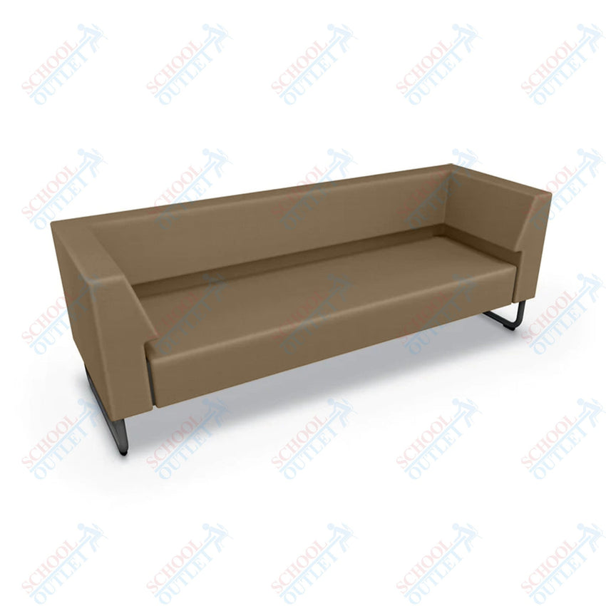 Mooreco Akt Soft Seating Lounge Sofa - Armless - Grade 02 Fabric and Powder Coated Sled Legs - SchoolOutlet