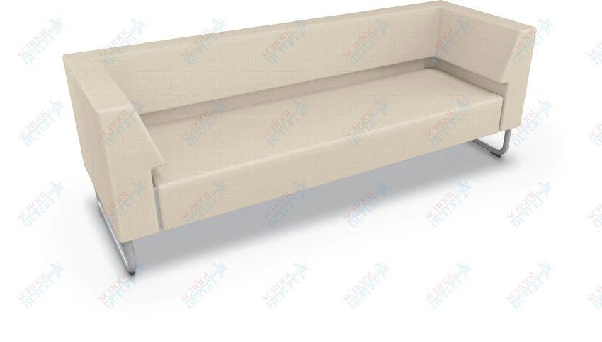 Mooreco Akt Soft Seating Lounge Sofa - Armless - Grade 02 Fabric and Powder Coated Sled Legs - SchoolOutlet