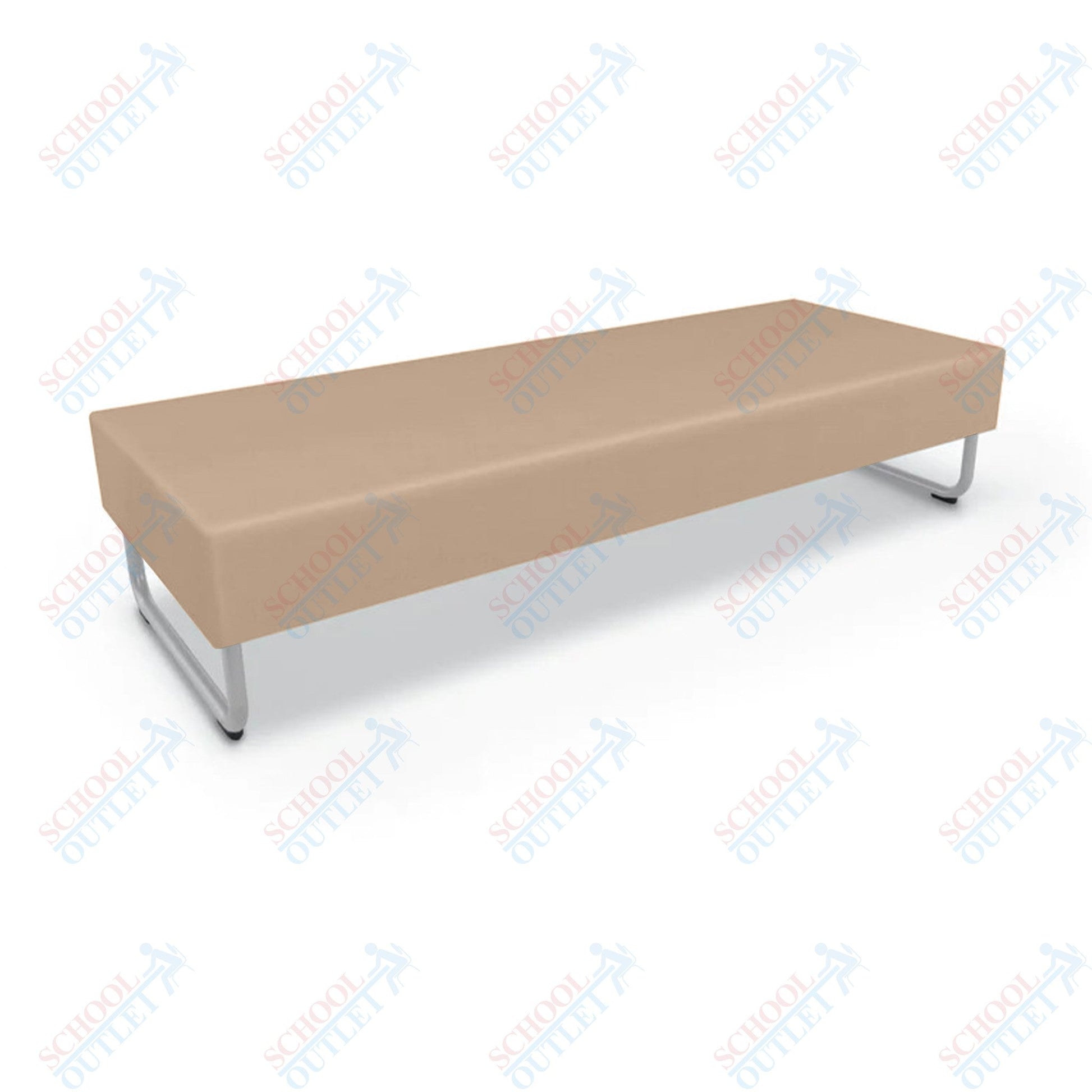 Mooreco Akt Soft Seating Lounge Sofa Bench - Grade 02 Fabric and Powder Coated Sled Legs - SchoolOutlet