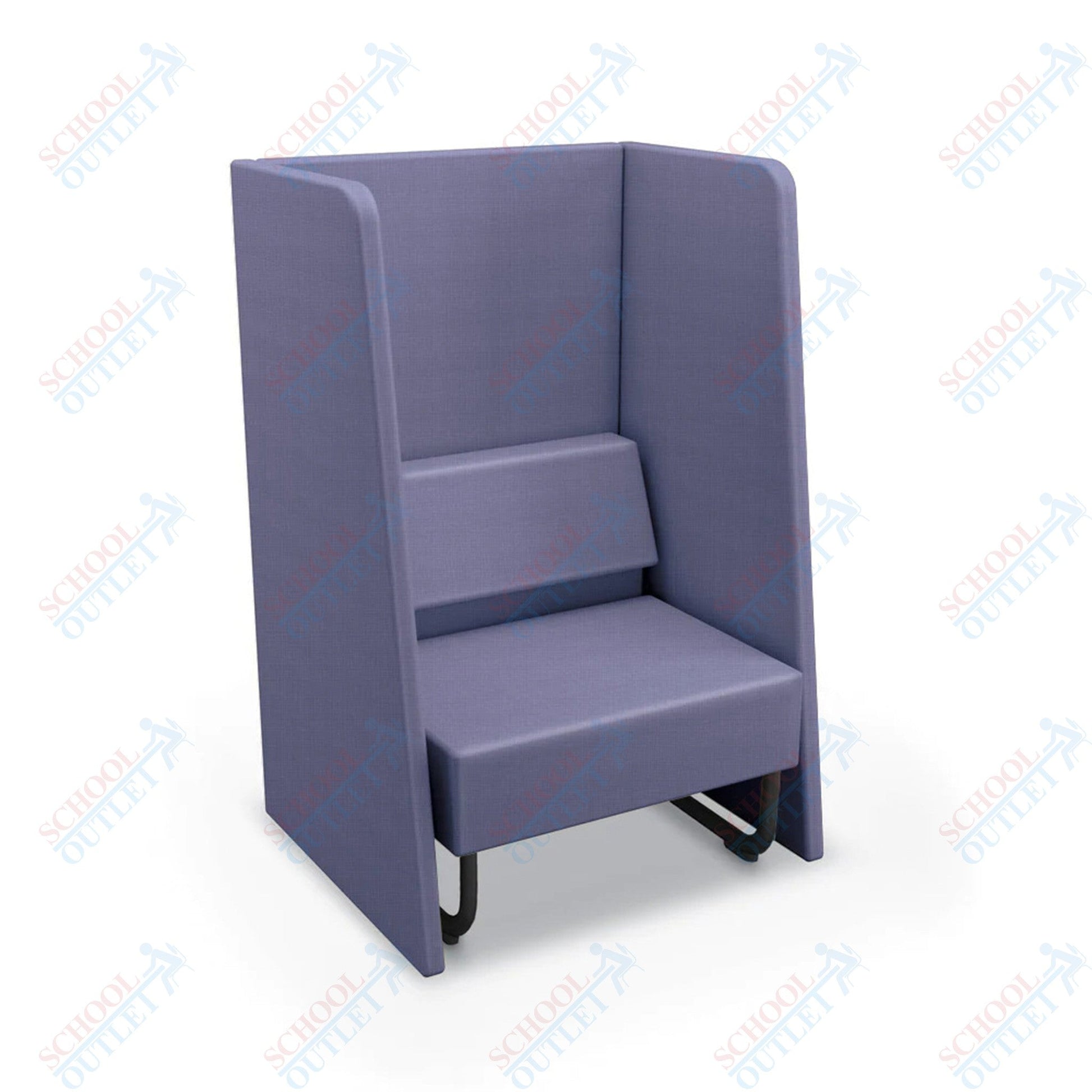 Mooreco Akt Soft Seating Lounge High Back Chair - Grade 02 Fabric and Powder Coated Sled Legs - SchoolOutlet