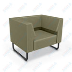 Mooreco Akt Soft Seating Lounge Chair - Both Arms - Grade 02 Fabric and Powder Coated Sled Legs - SchoolOutlet