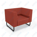 Mooreco Akt Soft Seating Lounge Chair - Both Arms - Grade 02 Fabric and Powder Coated Sled Legs - SchoolOutlet