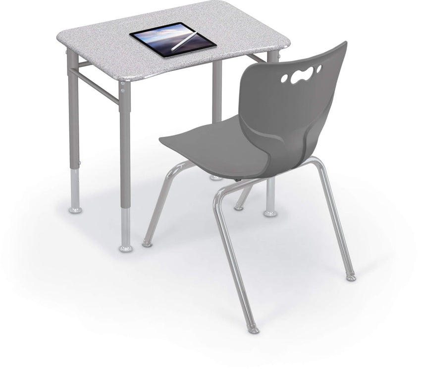 MooreCo (2-Pack) Astute Flex Hard Plastic Rectangle Student Desk 26"W x 20"D x 22"-33"H (MOR-AST-REC2620-NB) - SchoolOutlet