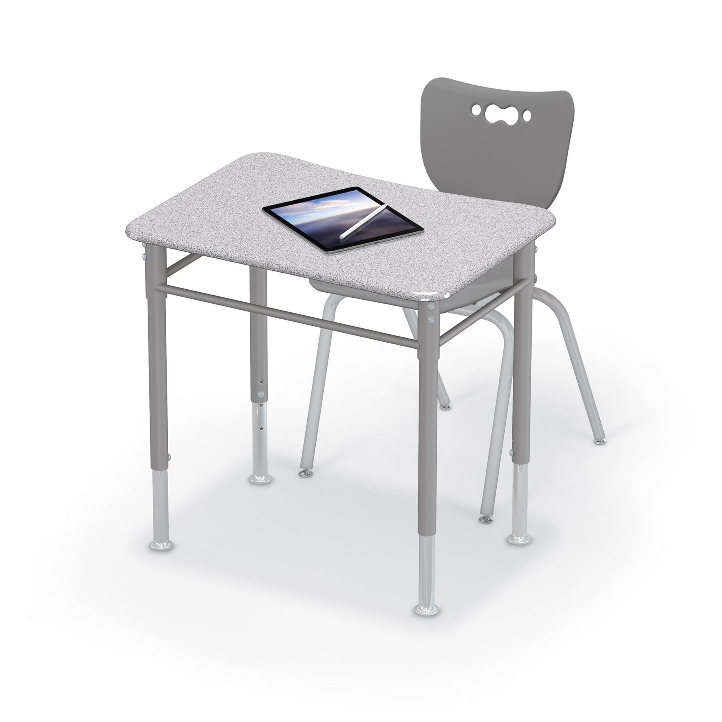 MooreCo (2-Pack) Astute Flex Hard Plastic Rectangle Student Desk 26"W x 20"D x 22"-33"H (MOR-AST-REC2620-NB) - SchoolOutlet