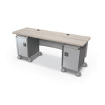 MooreCo Compass Dual Cabinet Teacher Desk (CDDA1A1B5A1 - 2472 - XXXX - XXXX) - SchoolOutlet