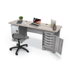 MooreCo Compass Dual Cabinet Teacher Desk (CDDA1A1B5A1-2472-XXXX-XXXX)