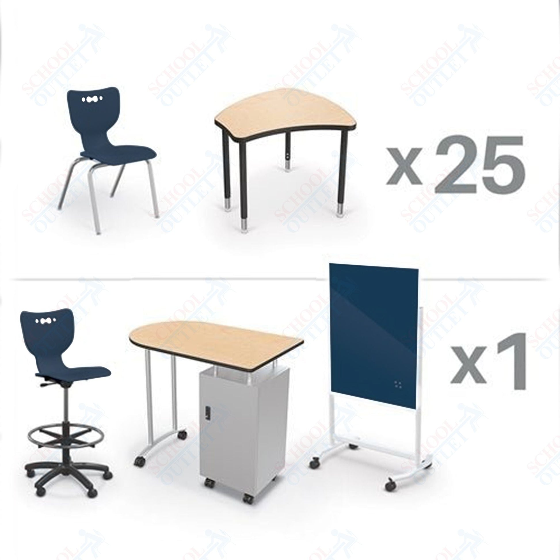 MooreCo Classroom Package Set (53 Items) Complete Classroom X Basic for 5th Grade - Adult, Ship in just 5 days! (MooreCo CRX - 25 - 7909 - XXXX) - SchoolOutlet