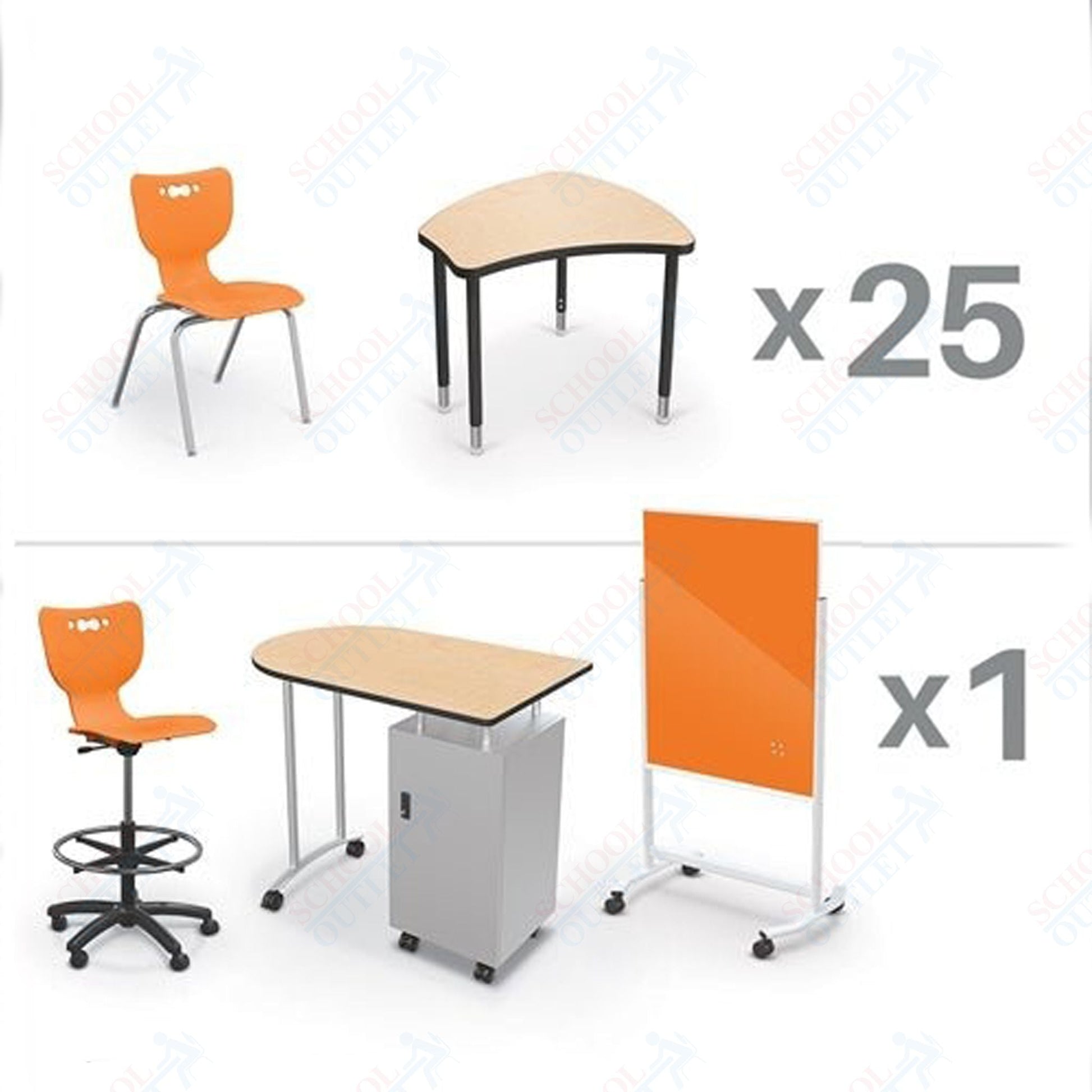 MooreCo Classroom Package Set (53 Items) Complete Classroom X Basic for 5th Grade - Adult, Ship in just 5 days! (MooreCo CRX - 25 - 7909 - XXXX) - SchoolOutlet