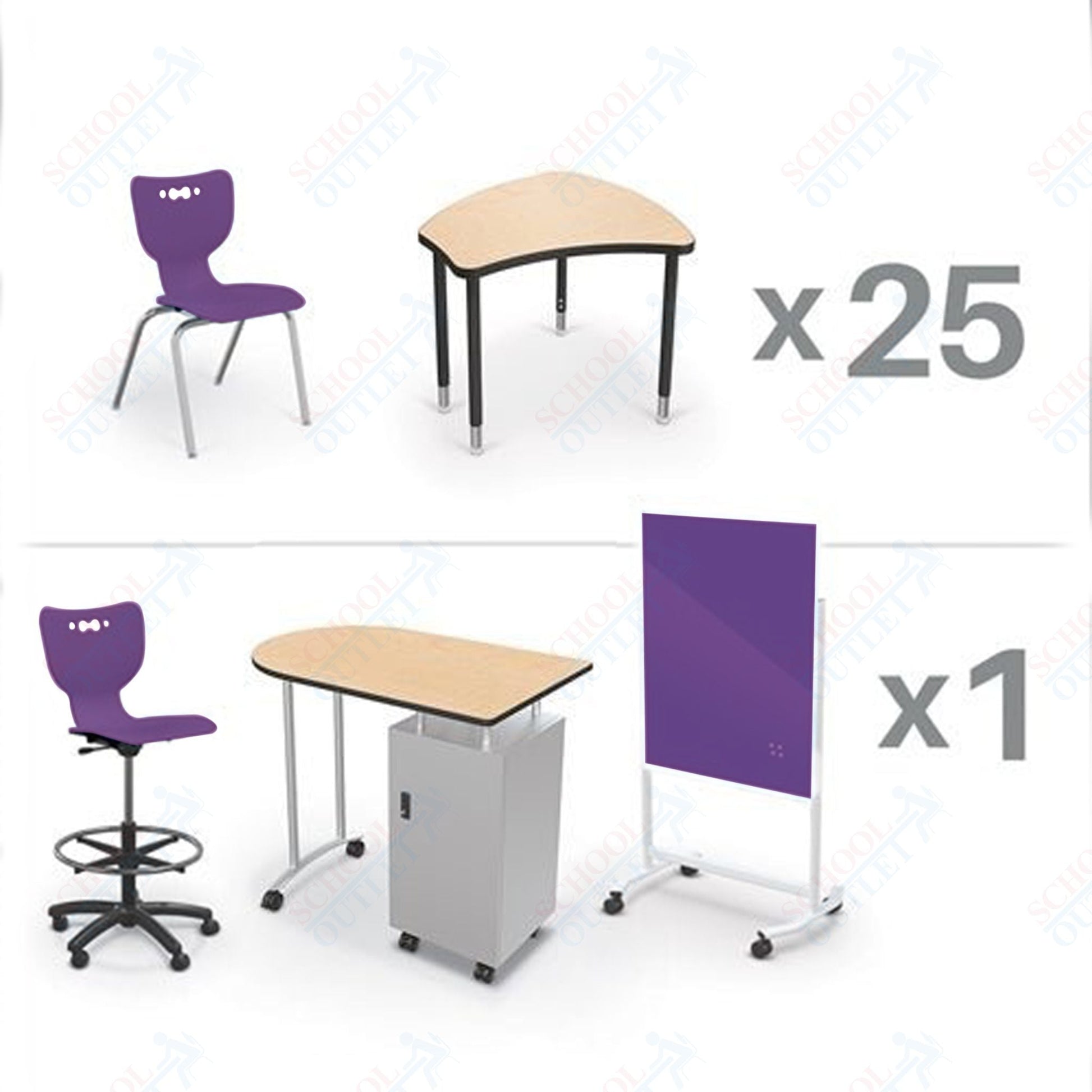 MooreCo Classroom Package Set (53 Items) Complete Classroom X Basic for 5th Grade - Adult, Ship in just 5 days! (MooreCo CRX - 25 - 7909 - XXXX) - SchoolOutlet