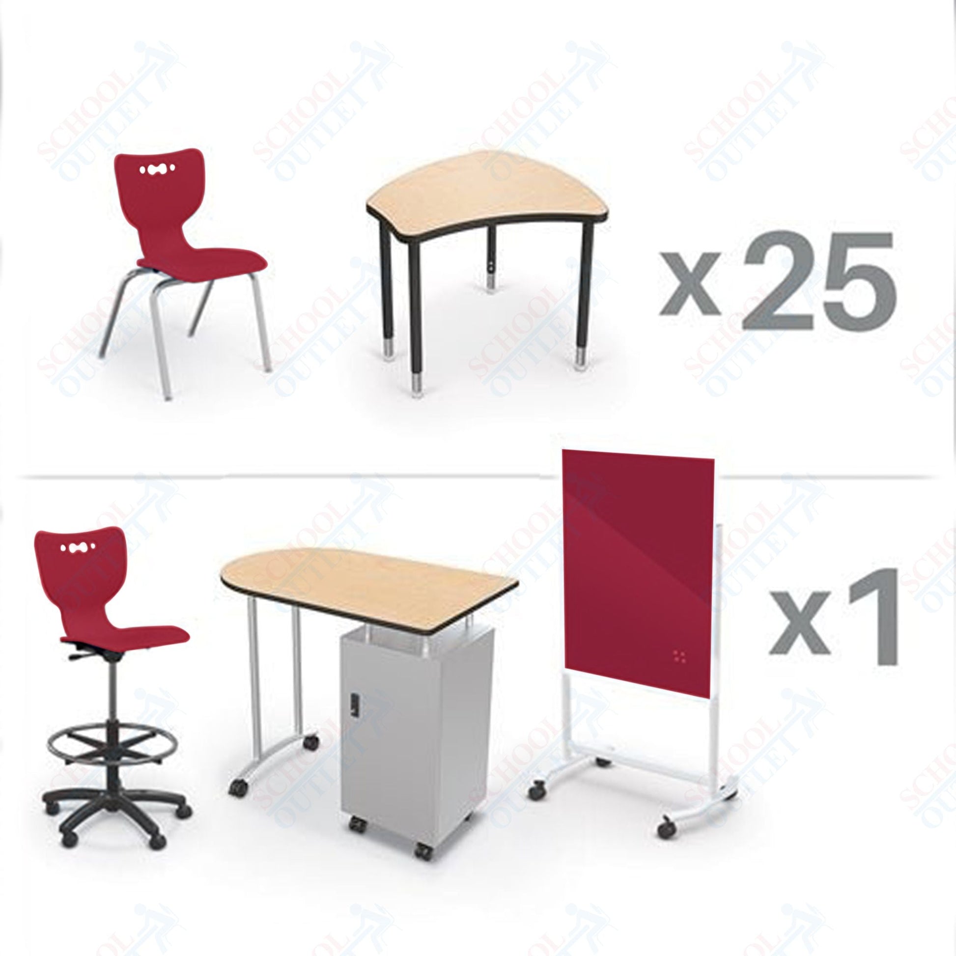MooreCo Classroom Package Set (53 Items) Complete Classroom X Basic for 5th Grade - Adult, Ship in just 5 days! (MooreCo CRX - 25 - 7909 - XXXX) - SchoolOutlet