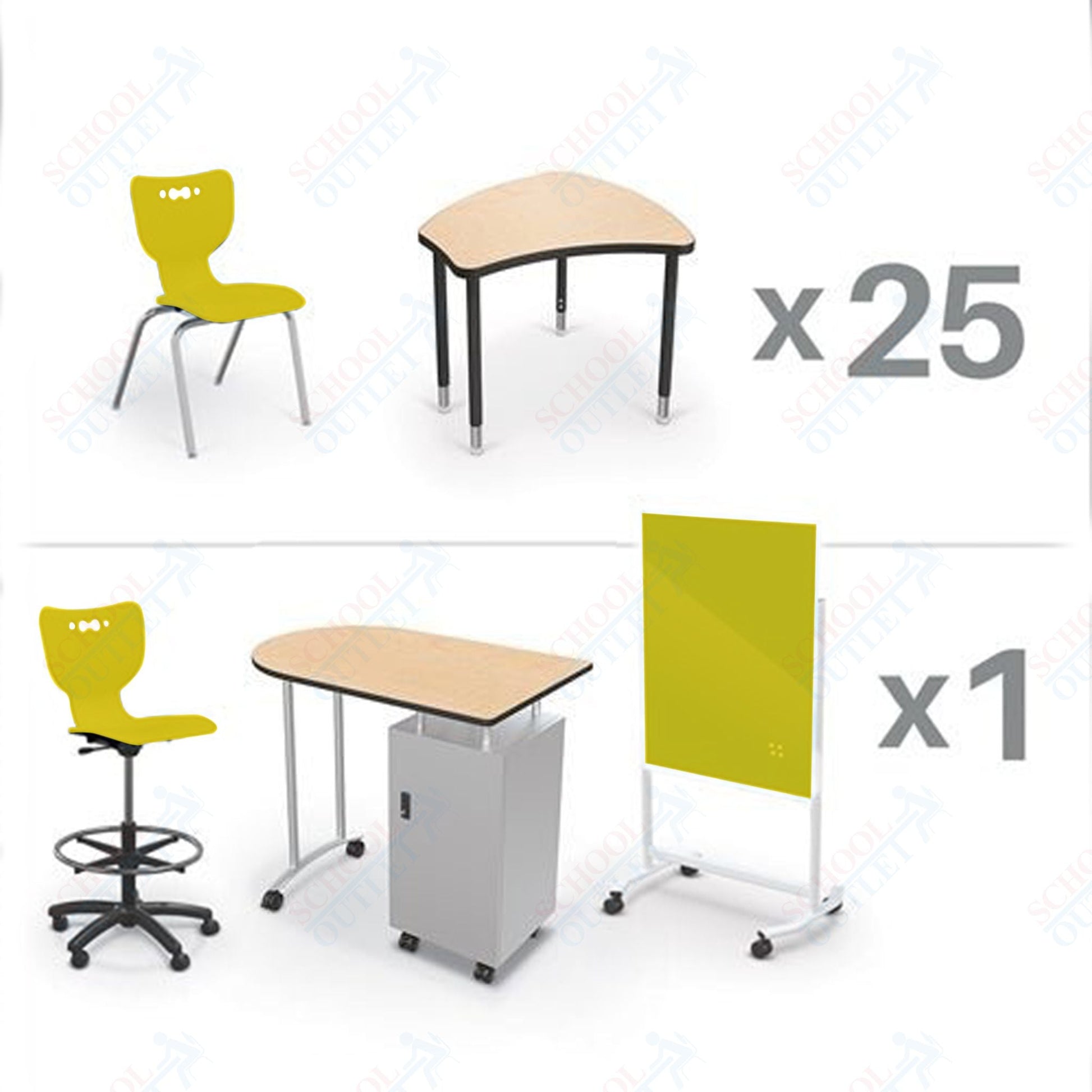 MooreCo Classroom Package Set (53 Items) Complete Classroom X Basic for 5th Grade - Adult, Ship in just 5 days! (MooreCo CRX - 25 - 7909 - XXXX) - SchoolOutlet