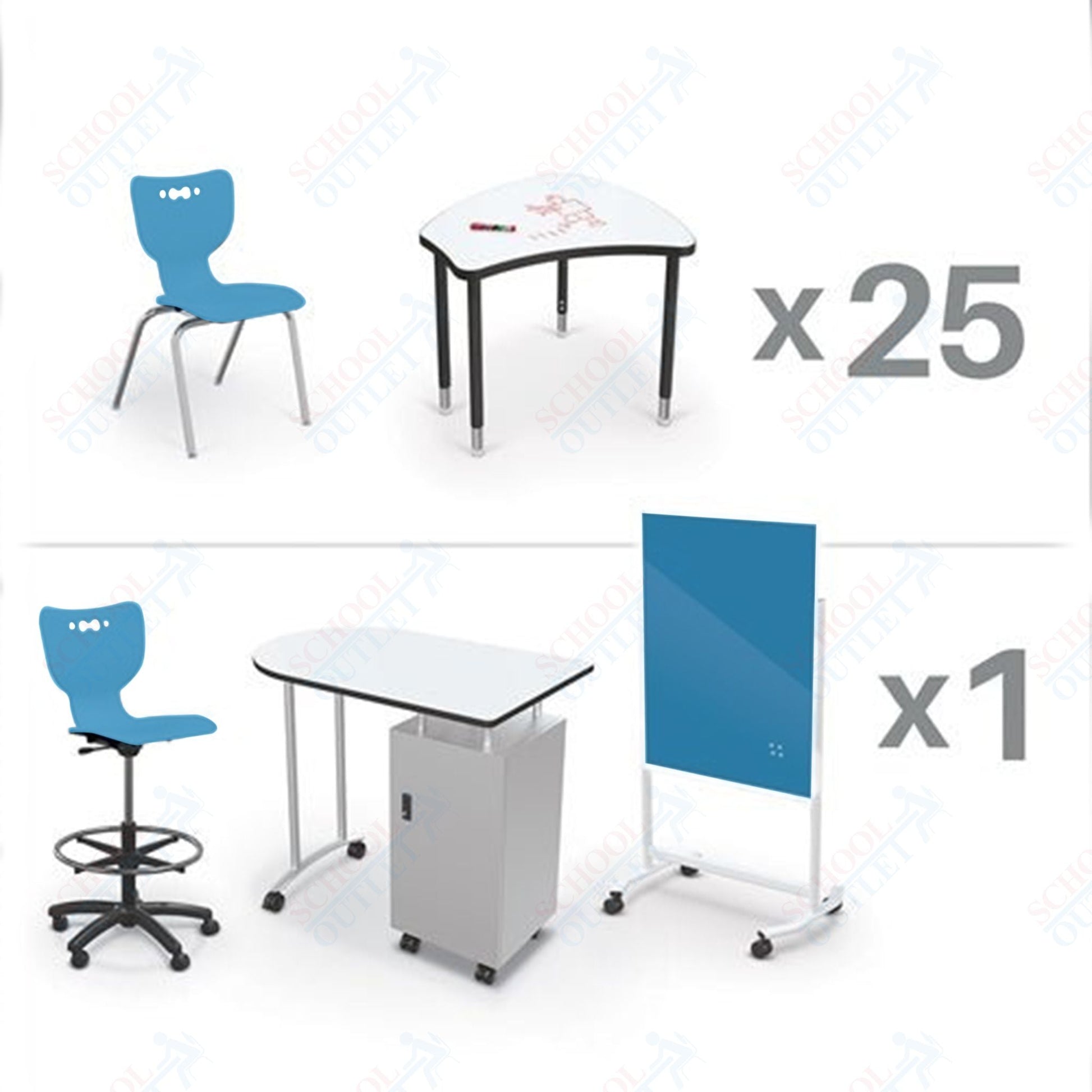 MooreCo Classroom Package Set (53 Items) Complete Classroom X Basic for 5th Grade - Adult), Ship in just 5 days! (MooreCo CRX - 25 - MRKR - XXXX) - SchoolOutlet