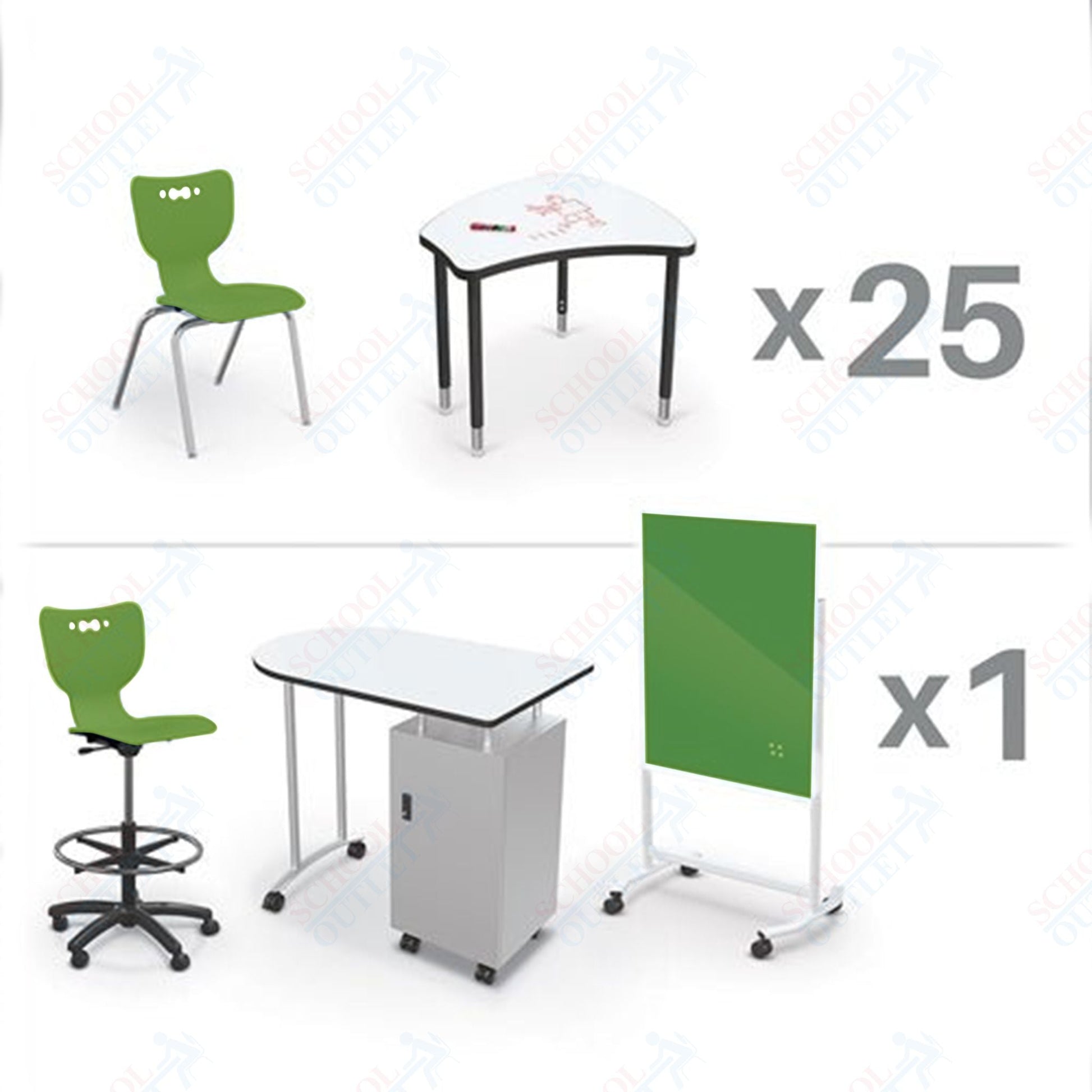 MooreCo Classroom Package Set (53 Items) Complete Classroom X Basic for 5th Grade - Adult), Ship in just 5 days! (MooreCo CRX - 25 - MRKR - XXXX) - SchoolOutlet