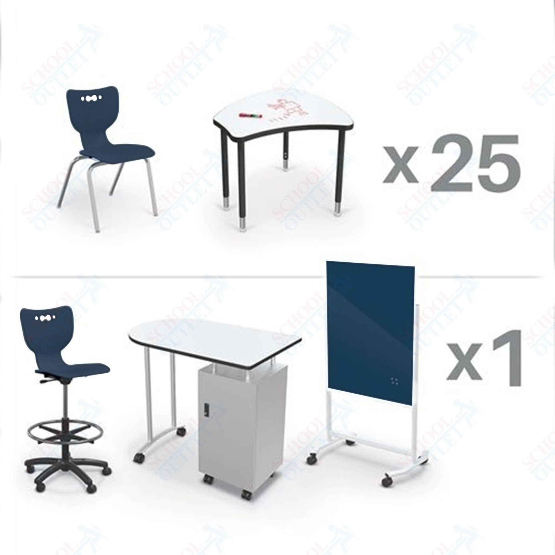 MooreCo Classroom Package Set (53 Items) Complete Classroom X Basic for 5th Grade - Adult), Ship in just 5 days! (MooreCo CRX - 25 - MRKR - XXXX) - SchoolOutlet