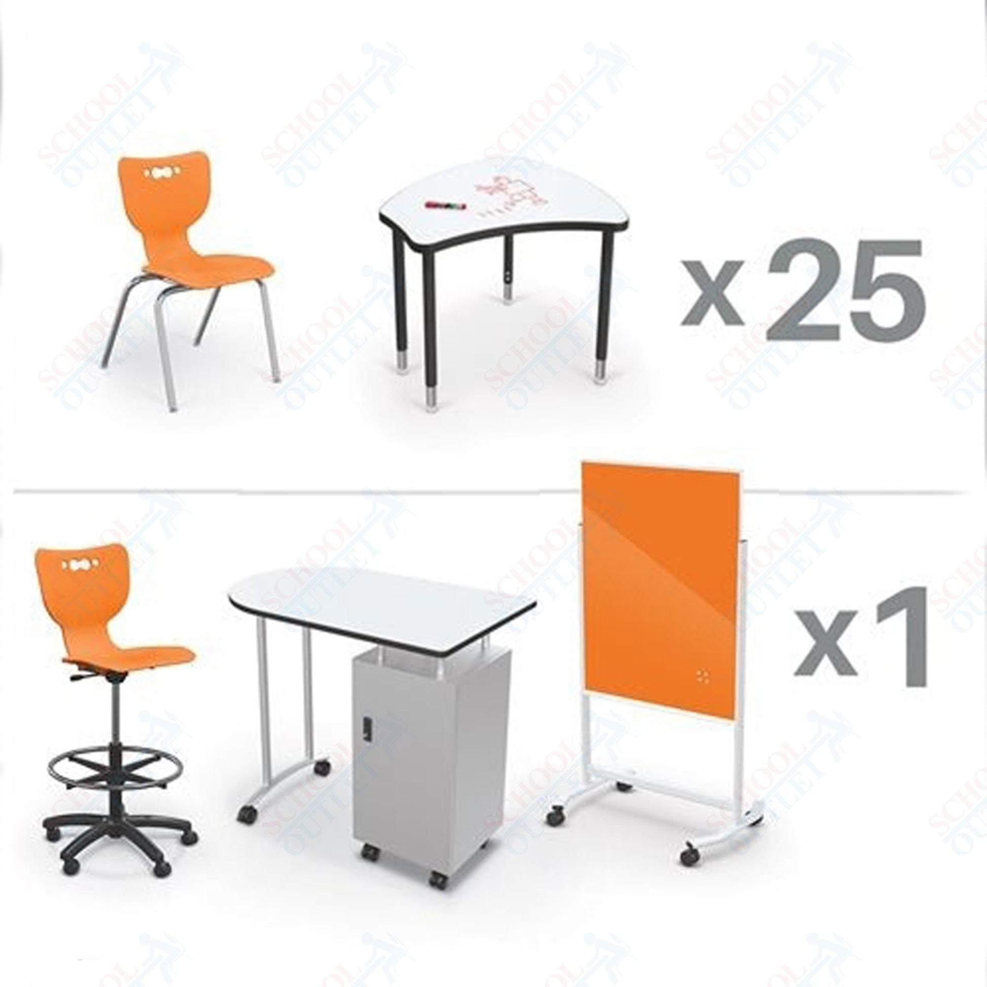 MooreCo Classroom Package Set (53 Items) Complete Classroom X Basic for 5th Grade - Adult), Ship in just 5 days! (MooreCo CRX - 25 - MRKR - XXXX) - SchoolOutlet
