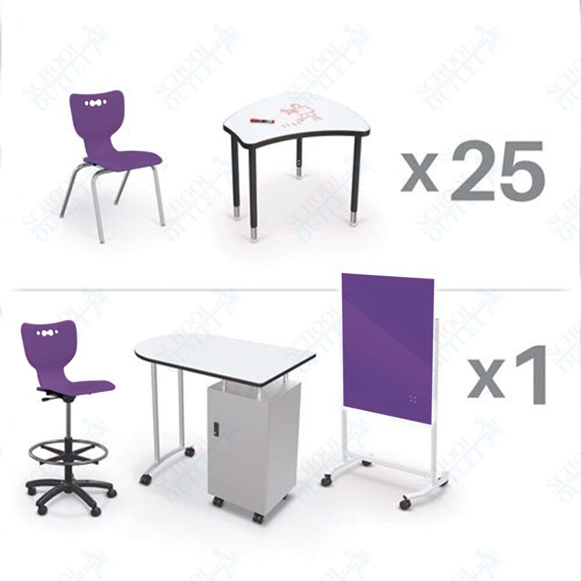 MooreCo Classroom Package Set (53 Items) Complete Classroom X Basic for 5th Grade - Adult), Ship in just 5 days! (MooreCo CRX - 25 - MRKR - XXXX) - SchoolOutlet